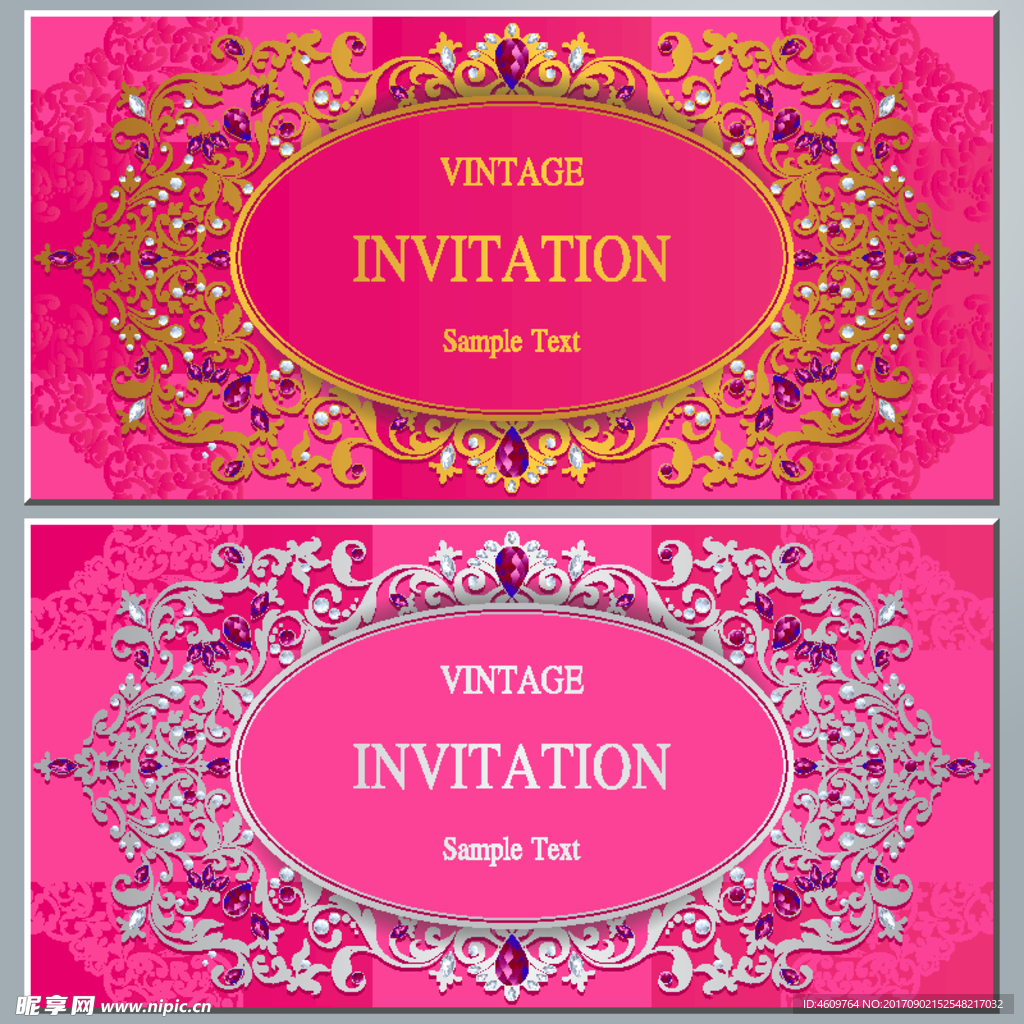 欧式邀请函矢量