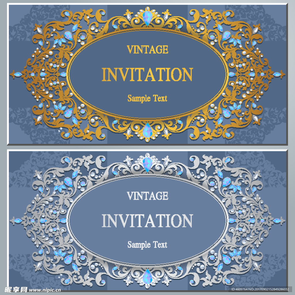 欧式邀请函矢量