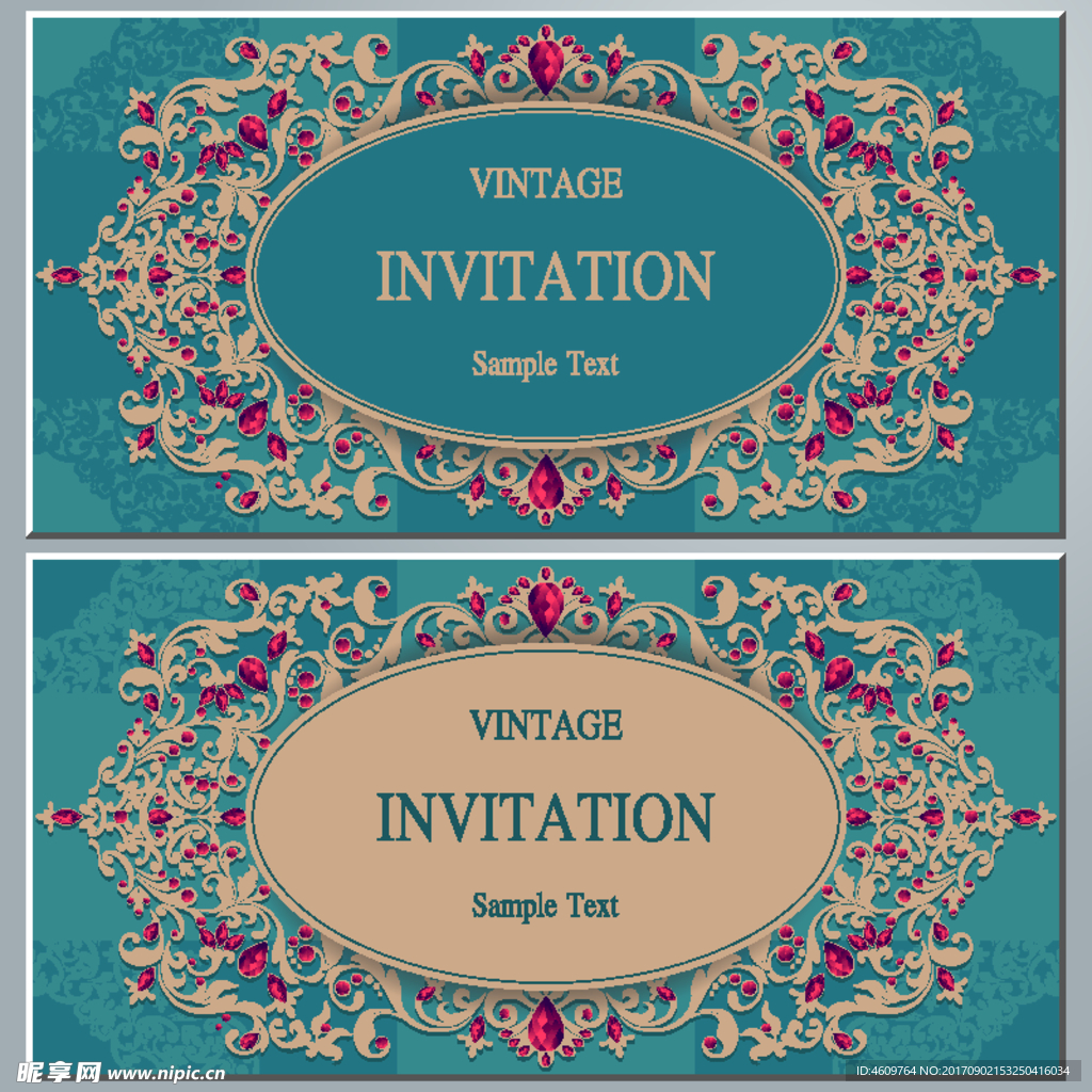 欧式邀请函矢量