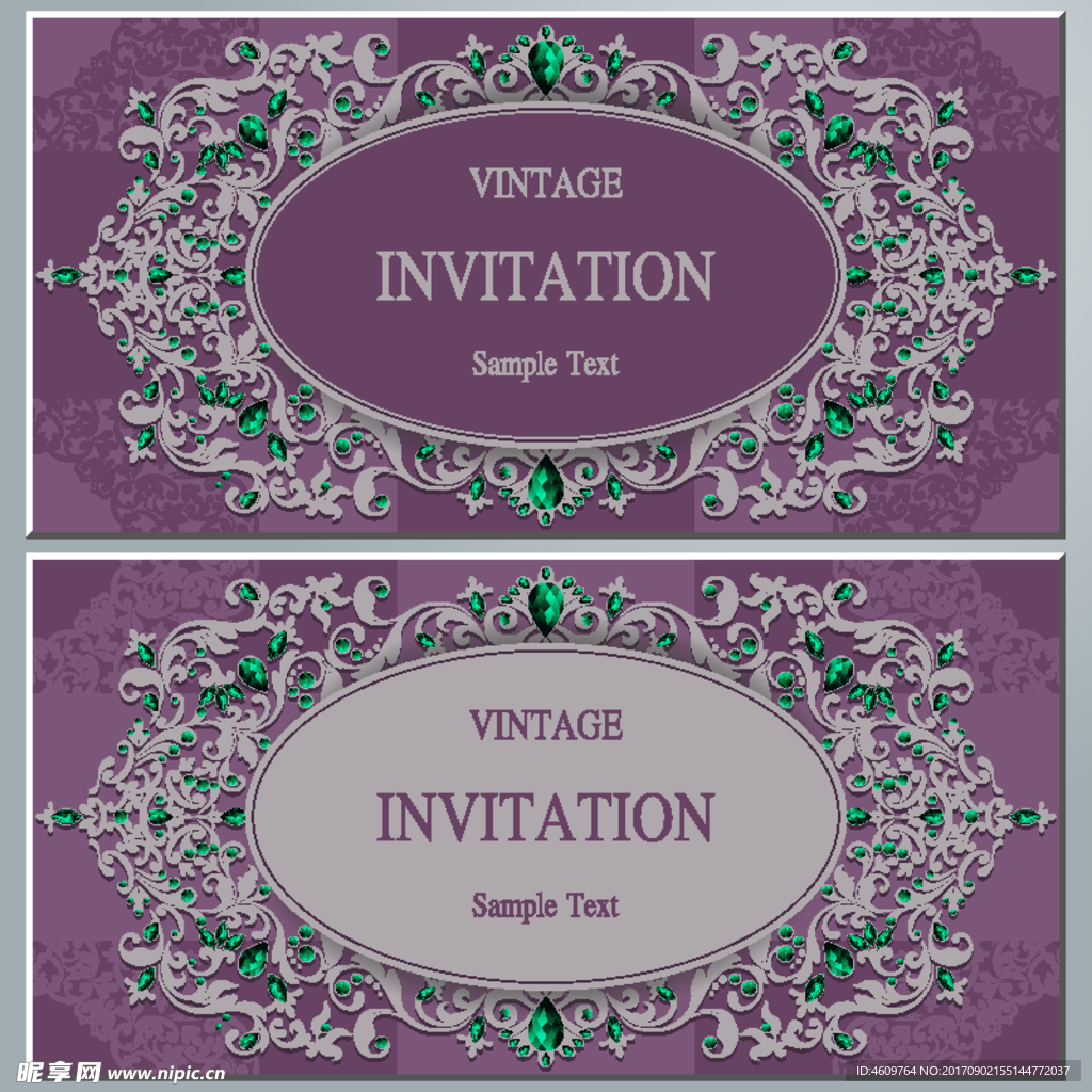 欧式邀请函矢量