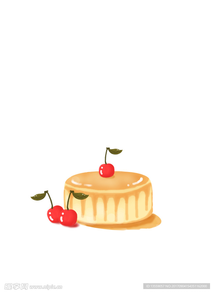 鼠绘樱桃焦糖布丁