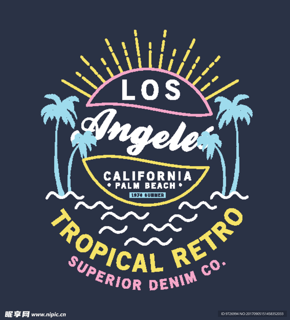 加利福尼亚洛杉矶标签矢量图下载