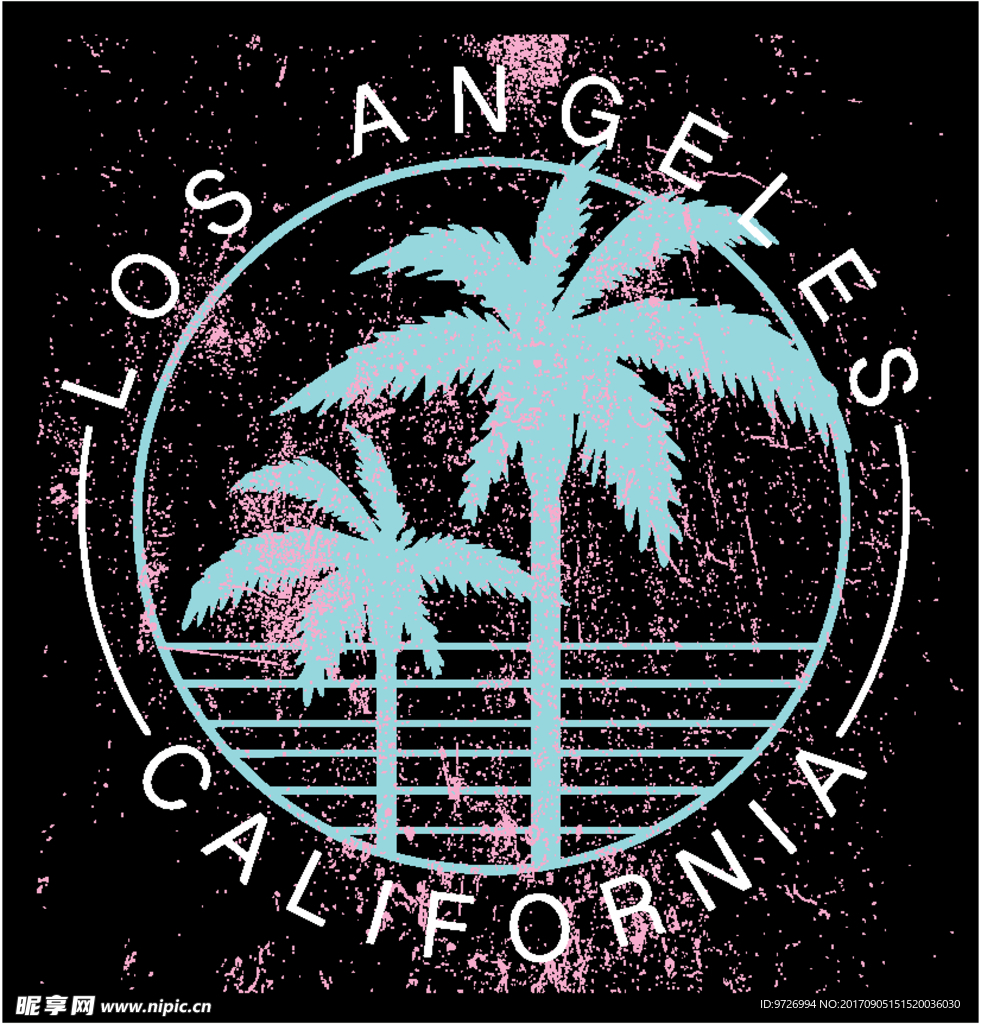 加利福尼亚洛杉矶标签矢量图