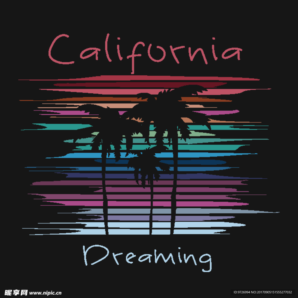 加利福尼亚风景矢量图下载