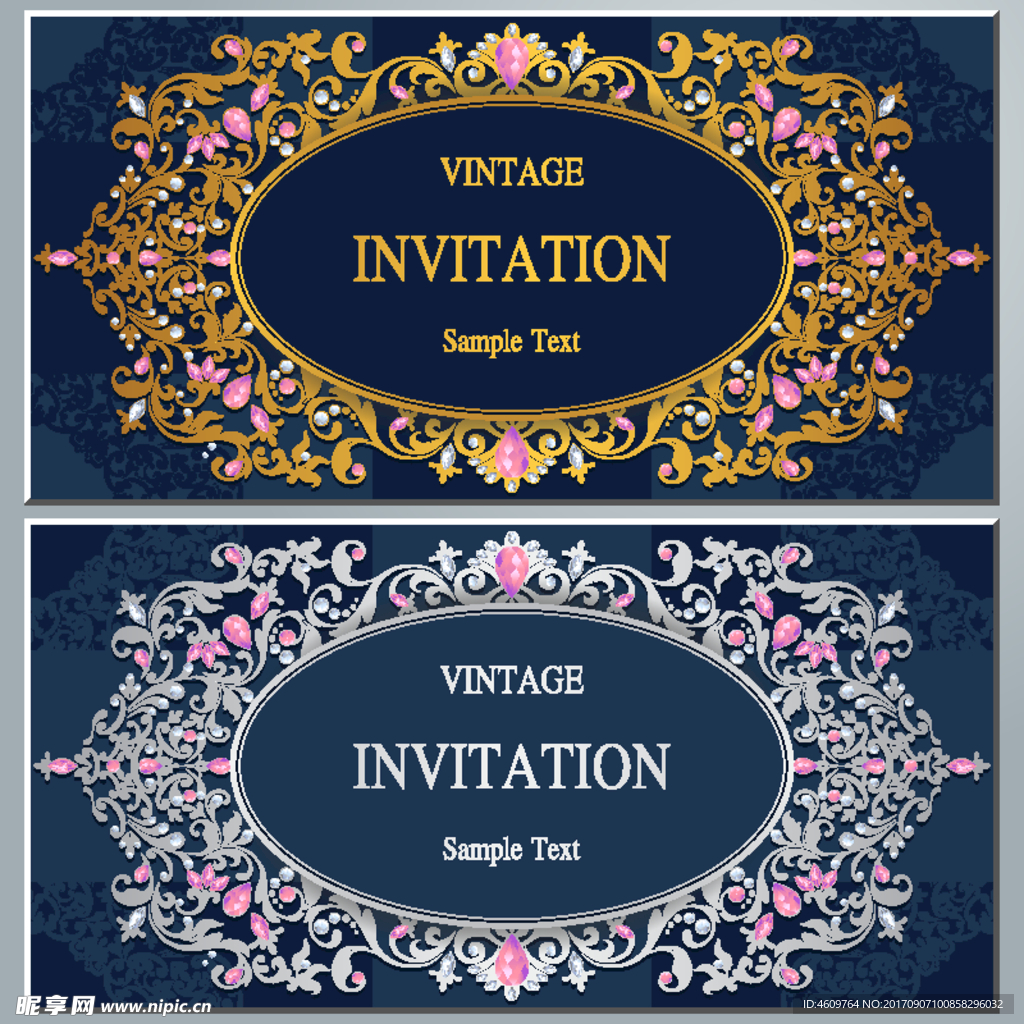 欧式矢量邀请函