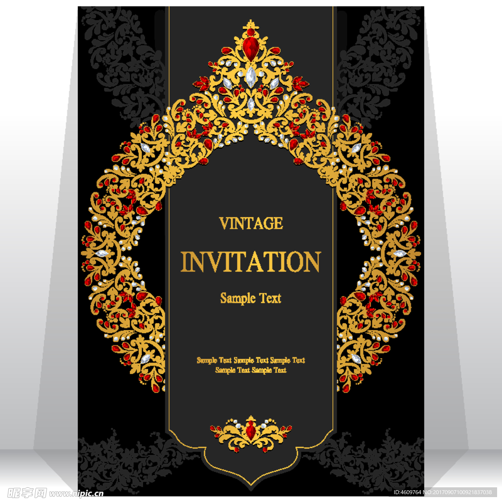 欧式矢量邀请函