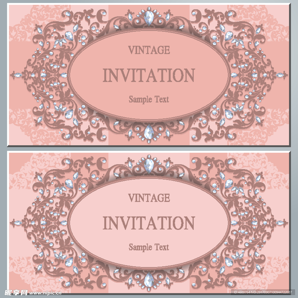 欧式矢量邀请函