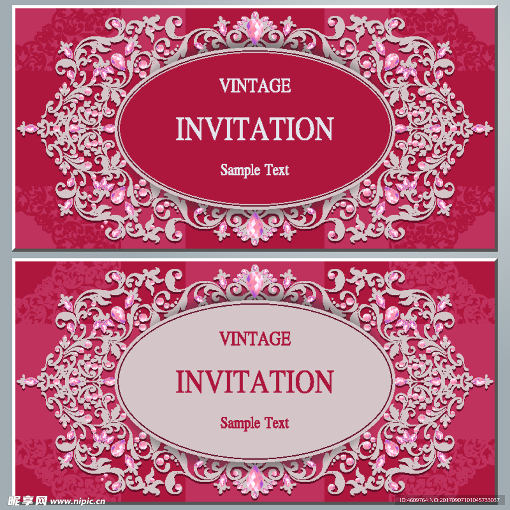 欧式矢量邀请函