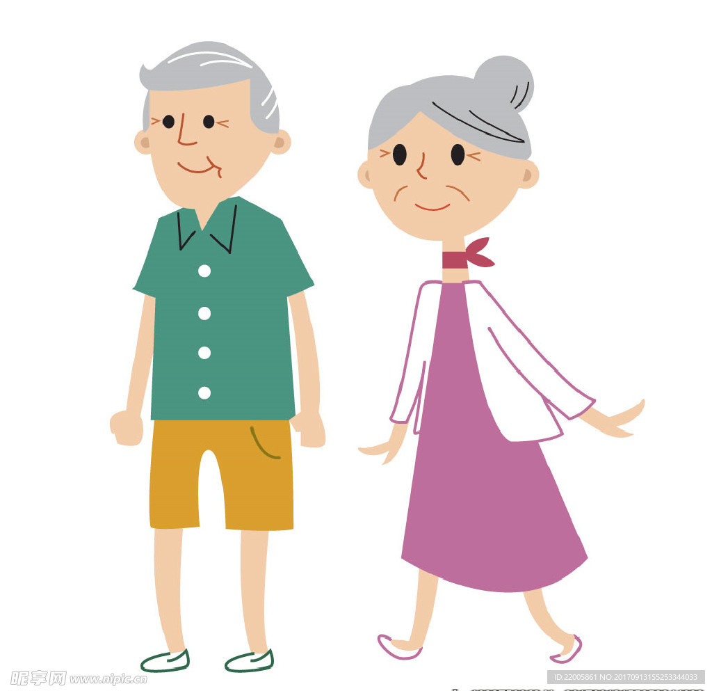 卡通老人矢量素材