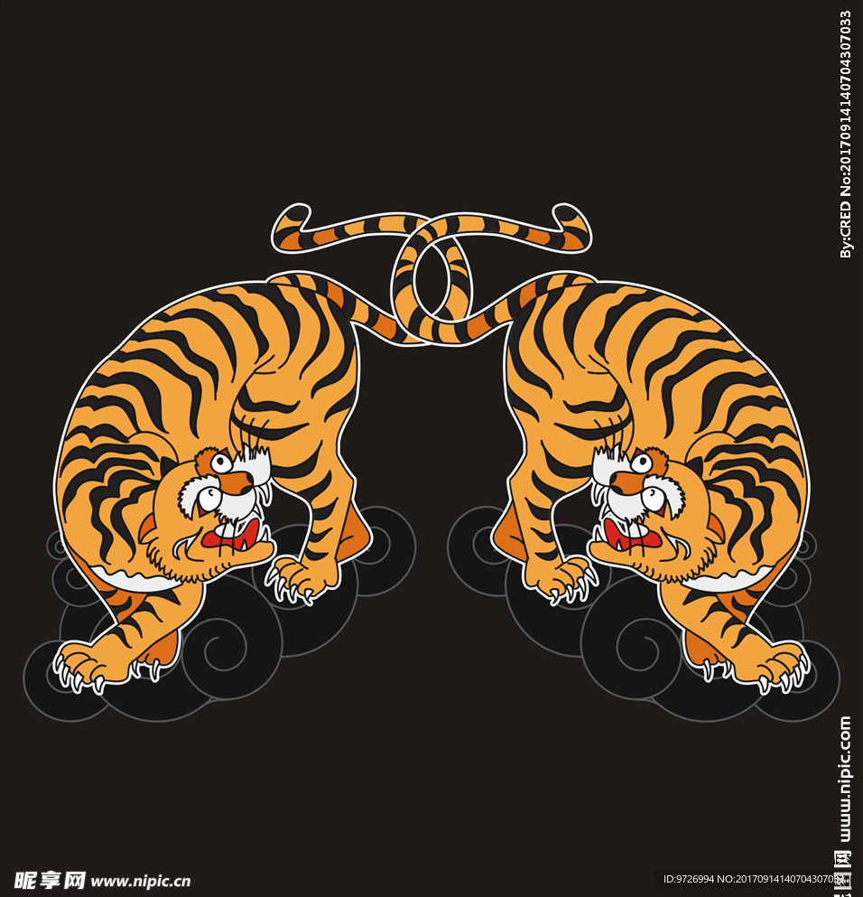 手绘老虎矢量图下载