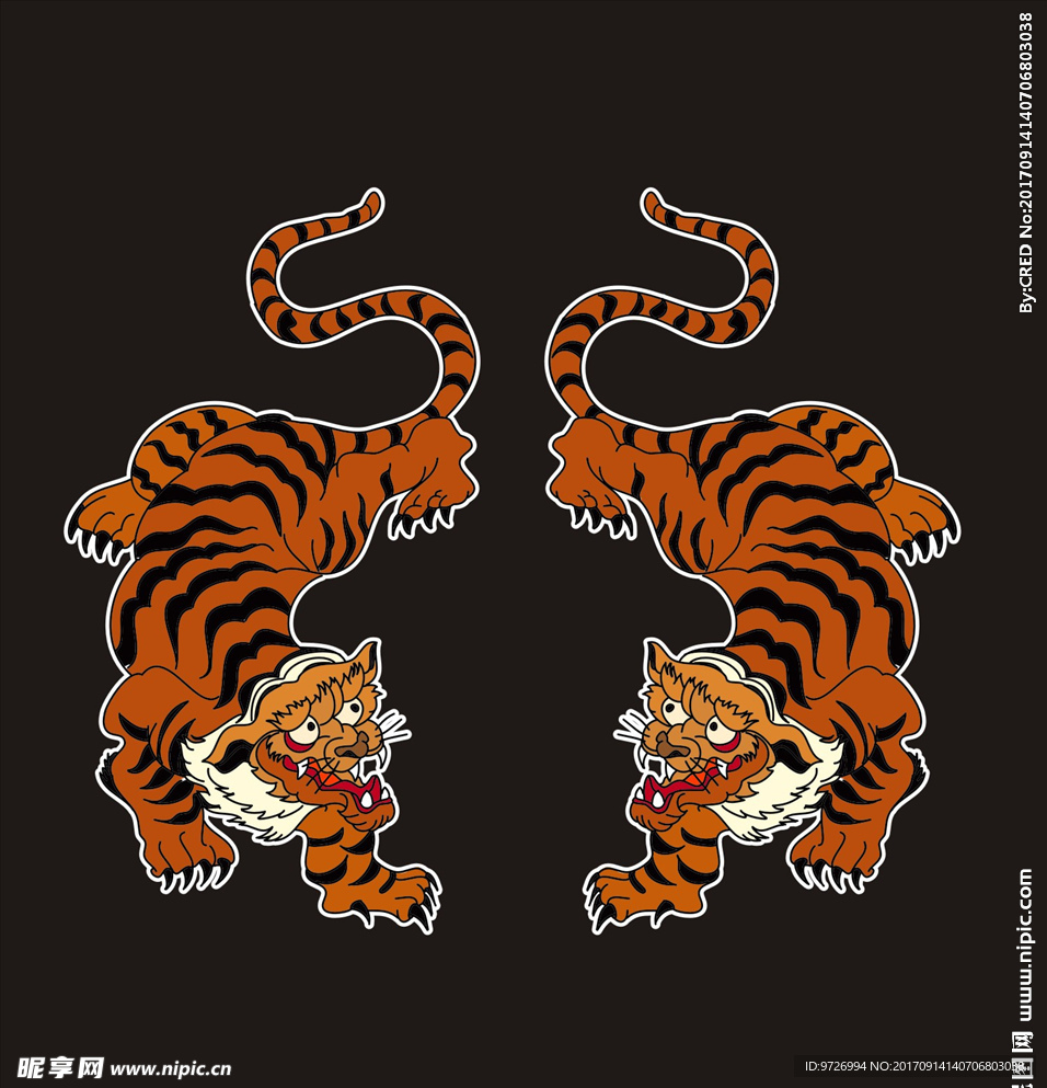 手绘老虎矢量图下载