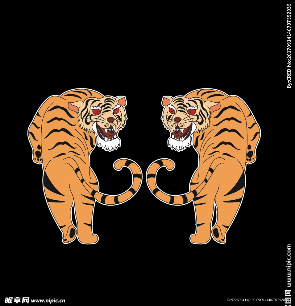 手绘老虎矢量图下载