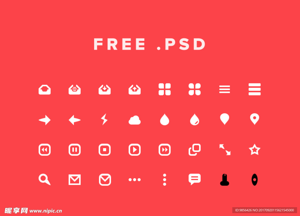 32个简易图标PSD素材