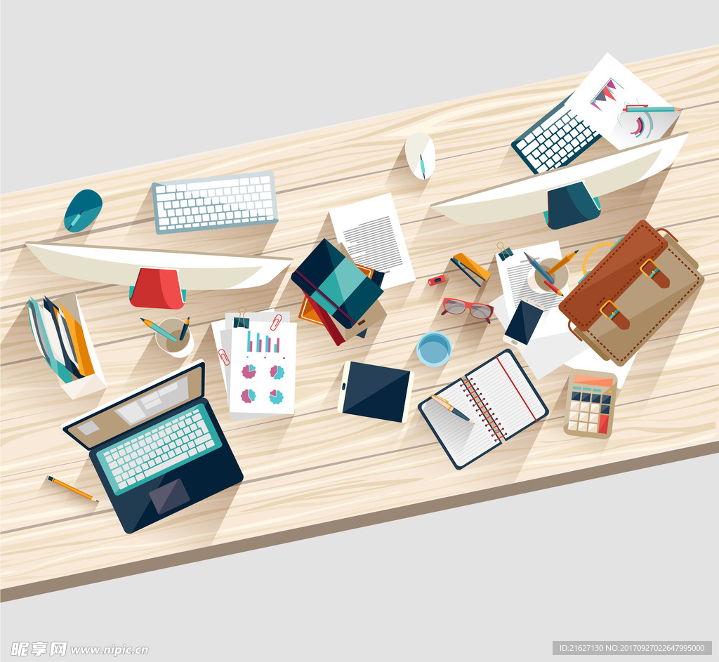 设计办公桌俯视图