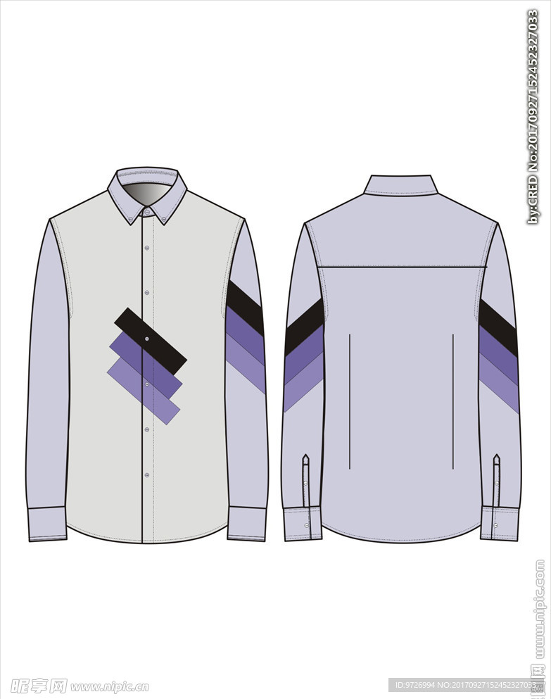 服装款式画技法矢量图下载