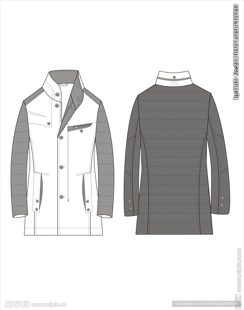 服装款式画技法矢量图下载