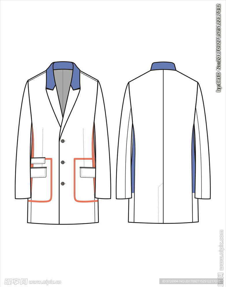 服装款式画技法矢量图下载