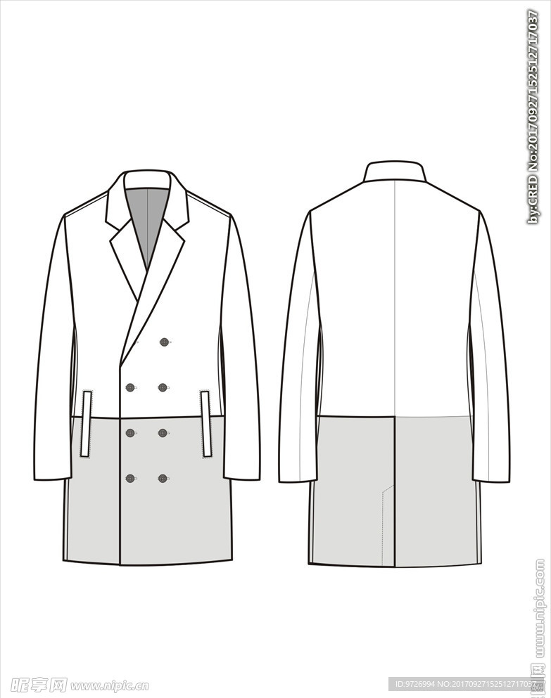 服装款式画技法矢量图下载