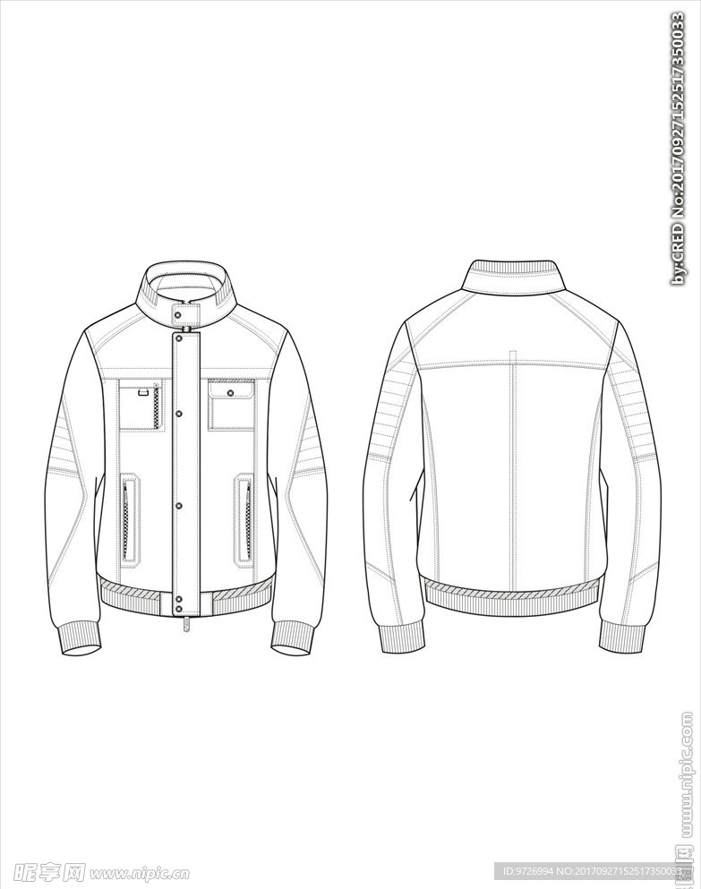 服装款式画技法矢量图下载