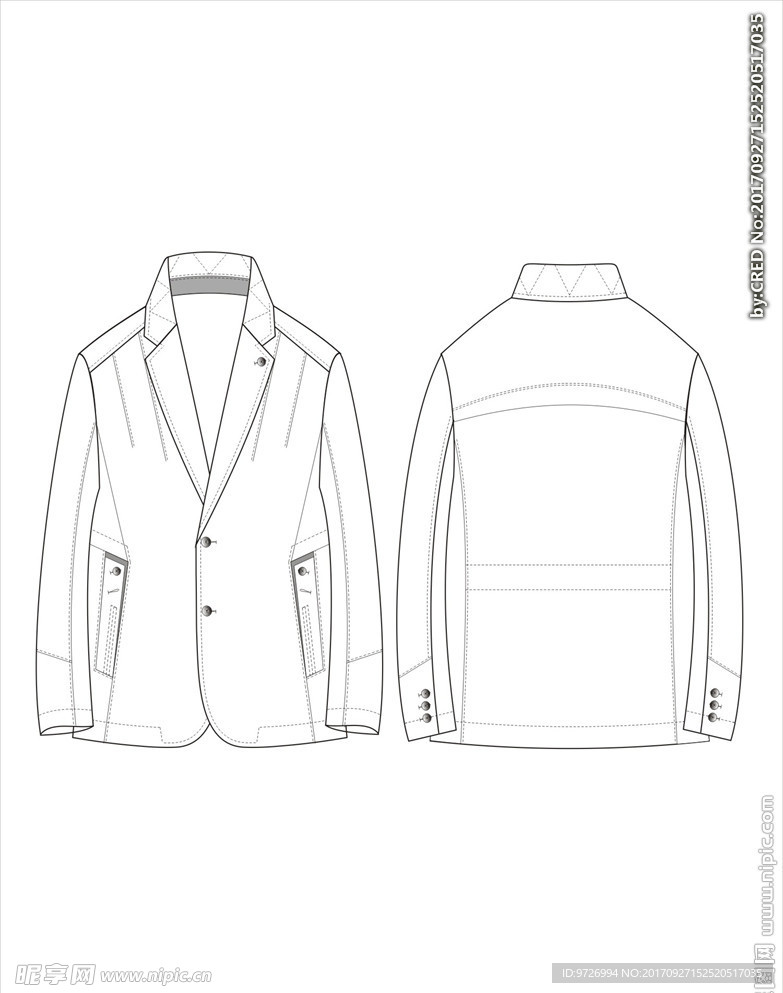 服装款式画技法矢量图下载