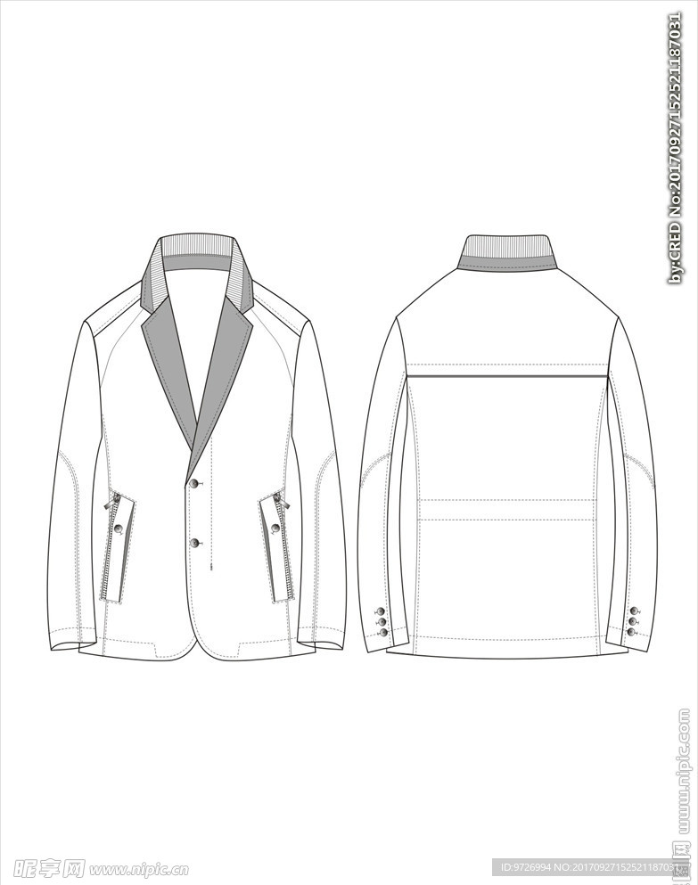 服装款式画技法矢量图下载