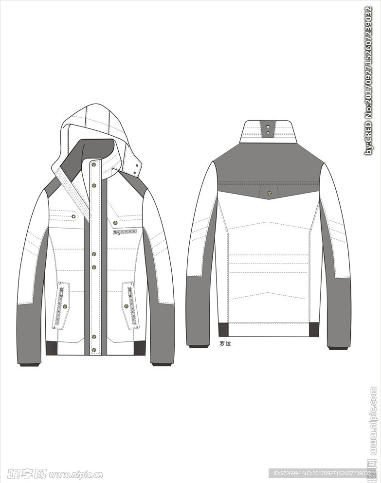 服装款式画技法矢量图下载