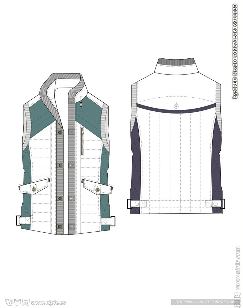 服装款式画技法矢量图下载