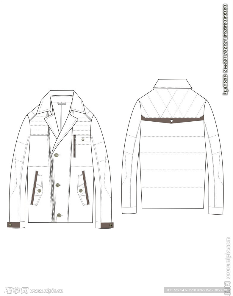 服装款式画技法矢量图下载