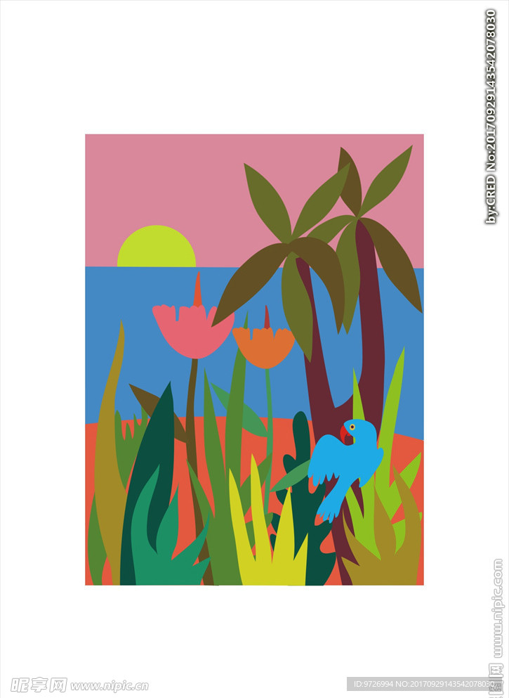 卡通风景矢量图下载