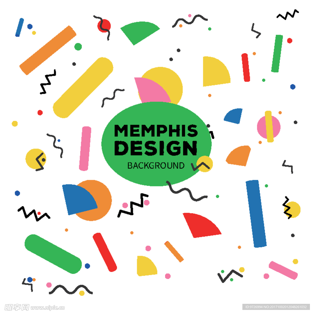 民族风孟菲斯花纹矢量图下载