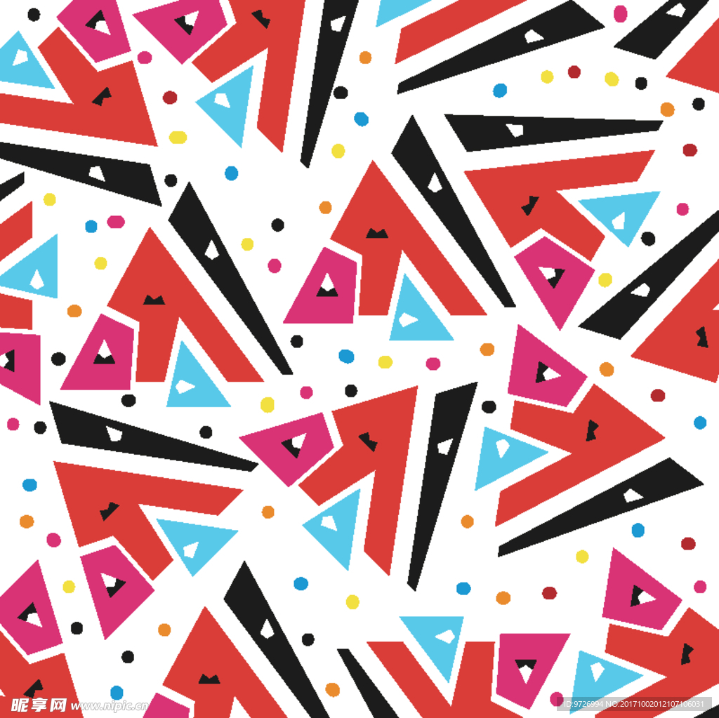 民族风孟菲斯花纹矢量图下载