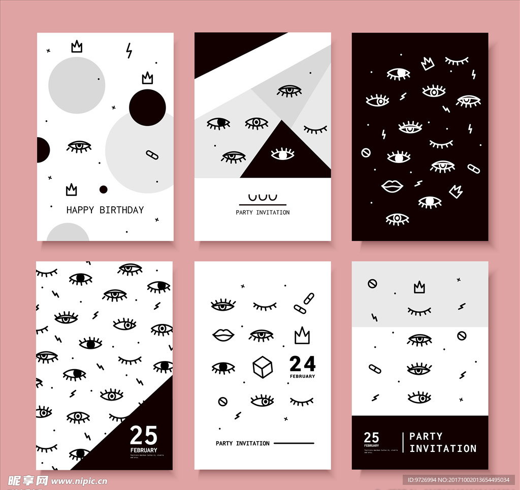 民族风孟菲斯花纹矢量图下载