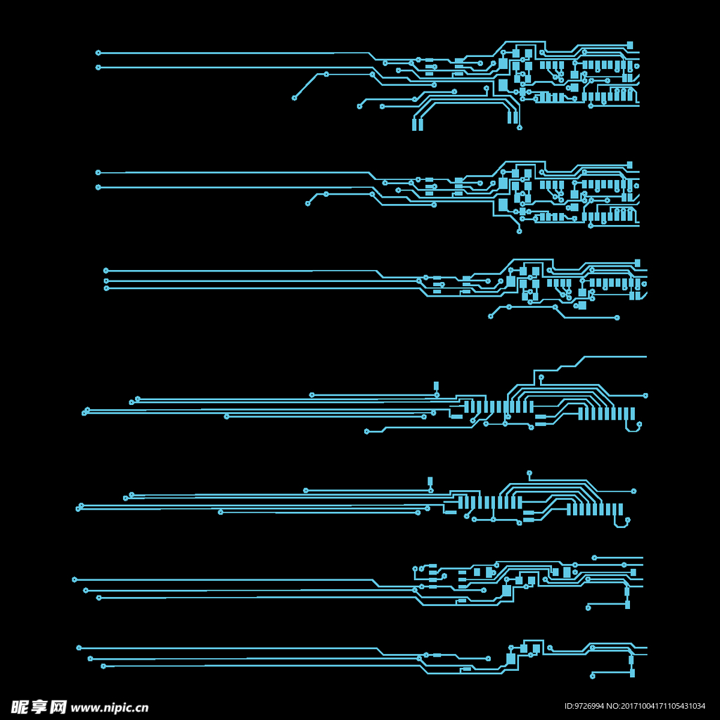 手绘电路板矢量图下载