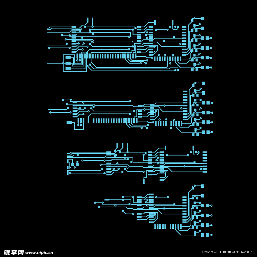 手绘电路板矢量图下载