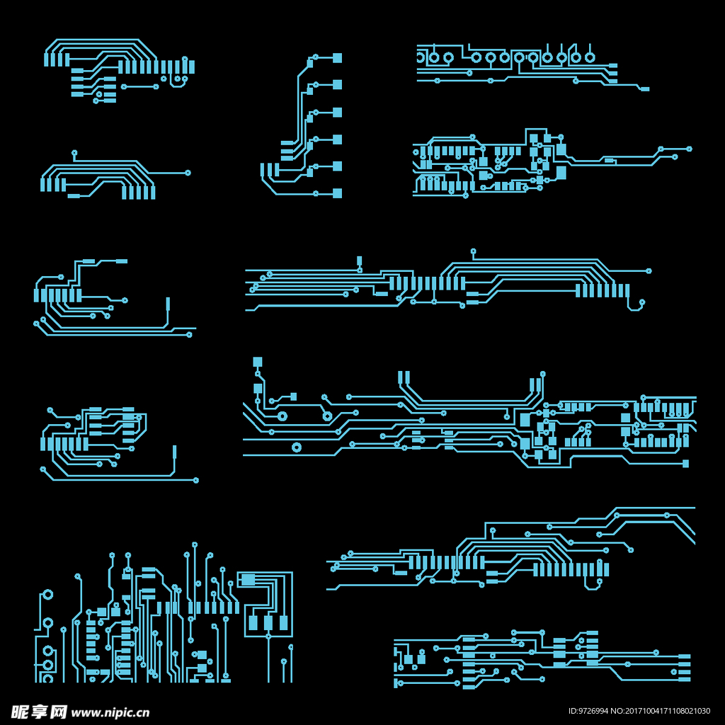 手绘电路板矢量图下载
