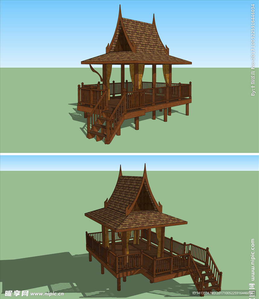 傣族风情度假凉亭