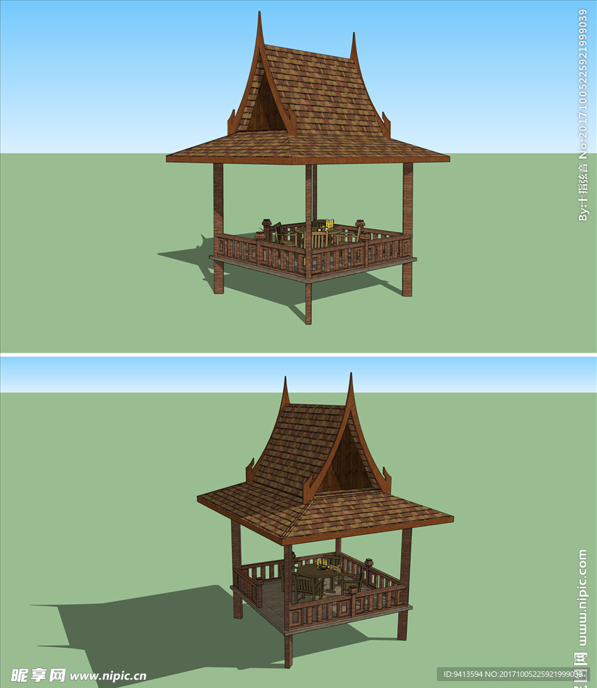 傣族风情度假凉亭