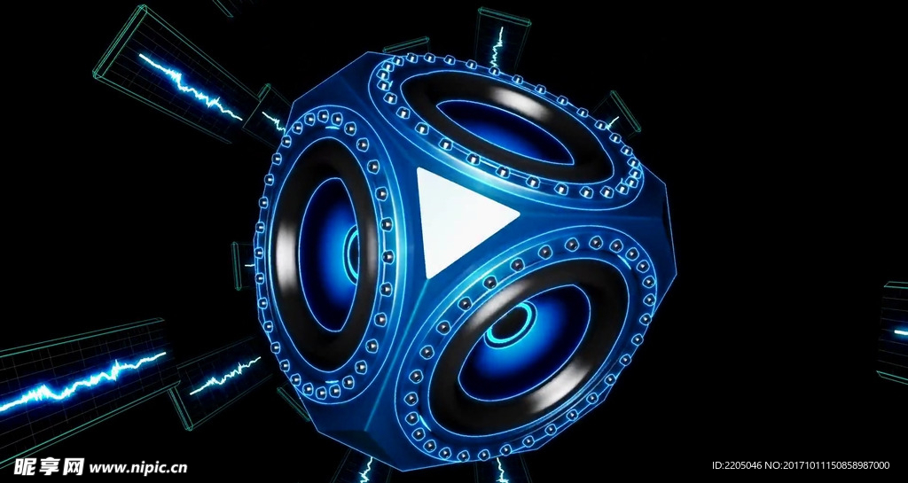 霓虹节奏线条3D立体酒吧