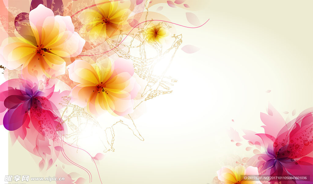 现代简约梦幻花卉