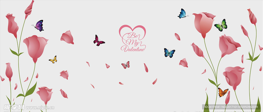 简约手绘郁金香