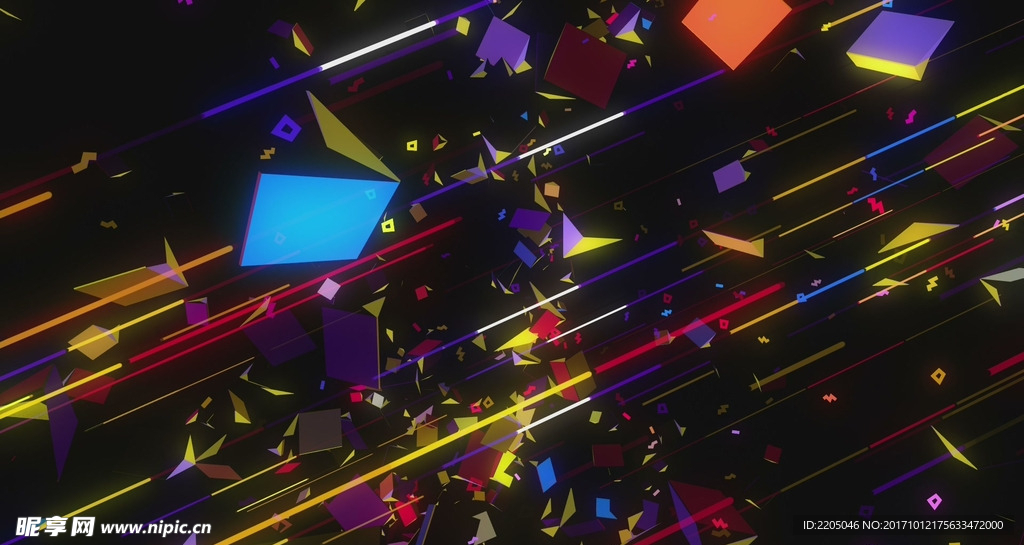 霓虹节奏线条3D酒吧