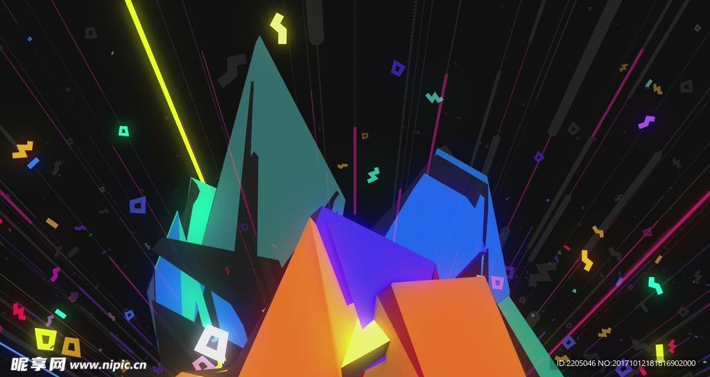 粒子霓虹节奏闪烁空间演绎酒吧