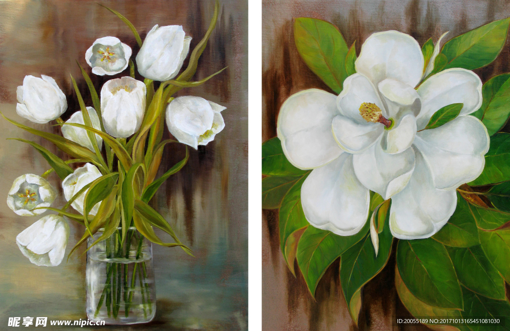 电箱画 油画 花卉