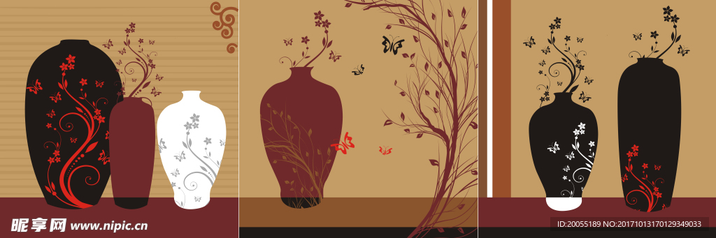 简约花卉静态油画