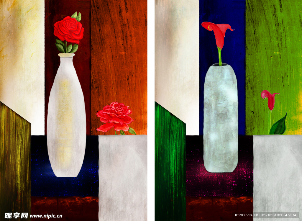 现代 装饰 油画 电箱画