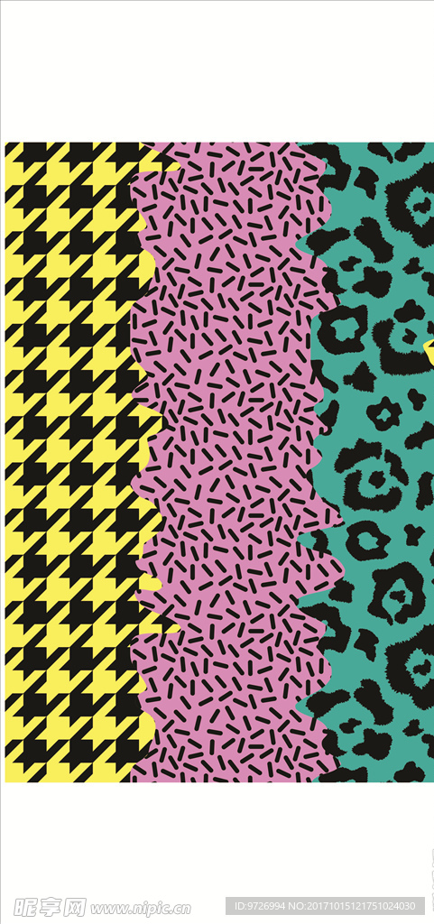千鸟格线条豹纹矢量图下载