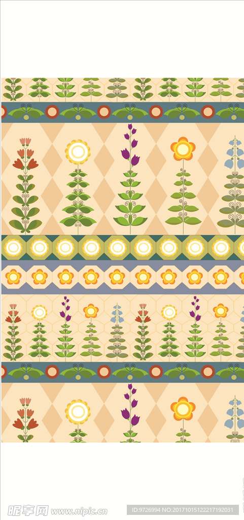 植物花朵花卉四方连续底纹