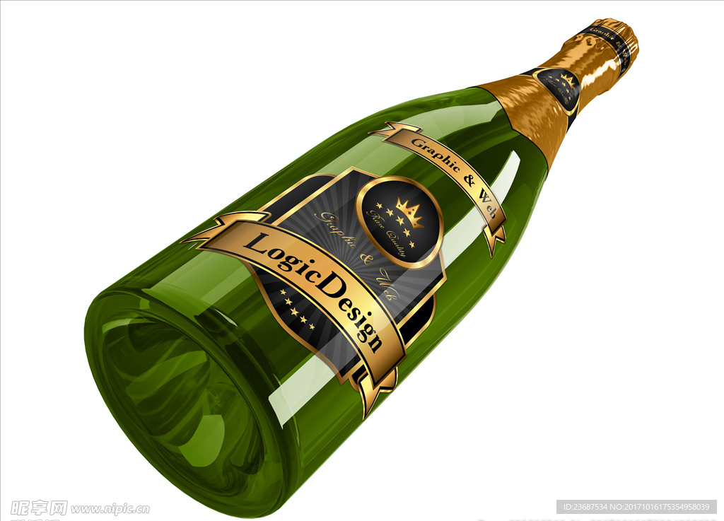 VI样机智能贴图模版酒瓶