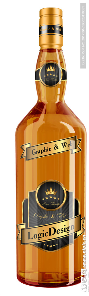 VI样机智能贴图模版酒瓶