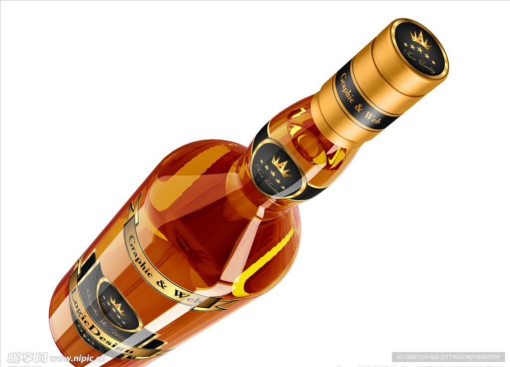 VI样机智能贴图模版酒瓶